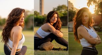 سينتيا خليفة تلفت الأنظار بجلسة تصوير رياضية على خلفية برج القاهرة والنيل
