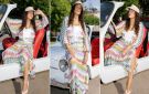  شرطة_الموضة: هند صبري بفستان البحر بفتحة عنق على شكل V ونقشة الزجزاج من Missoni سعره 88 ألف جنيه