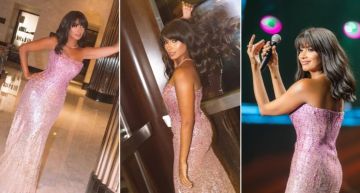  شرطة_الموضة: روبي تستغني عن الفساتين القصيرة بفستان طويل لامع من Jenny Packham سعره 240 ألف جنيه