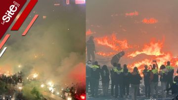 كراكاج  مرعب لجماهير الرجاء يتسبب في اندلاع حريق بـ دونور  في الديربي أمام الوداد