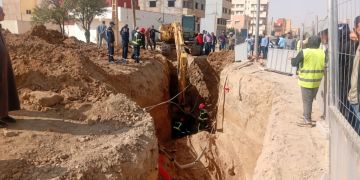 انهيار أرضي يدفن 3 عمال داخل ورش للصرف الصحي بجرسيف