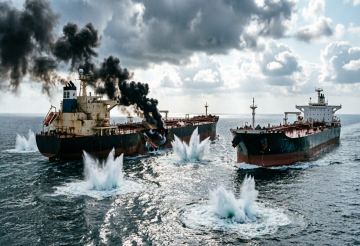 اصطدام ناقلتي نفط بالألغام حاولتا عبور الجانب العماني من مضيق هرمز اصطدام ناقلتي نفط بالألغام حاولتا عبور الجانب العماني من مضيق هرمز