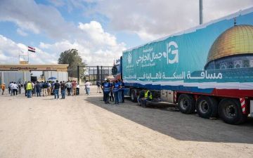 مصر تسير أكبر قافلة مساعدات إلى شمال غزة مصر تسير أكبر قافلة مساعدات إلى شمال غزة