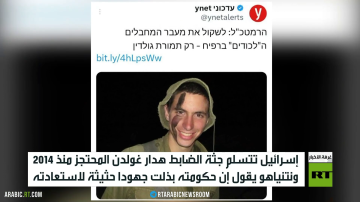 إسرائيل تتسلم جثة الضابط هدار غولدن المحتجز منذ 2014 إسرائيل تتسلم جثة الضابط هدار غولدن المحتجز منذ 2014
