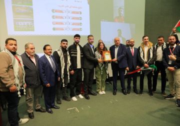 الجامعة العربية الأمريكية تستقبل المنتخب الوطني الفلسطيني الفدائي بفعالية وطنية كبيرة