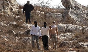 مستوطنون يعتدون على أراضي المواطنين في قرية مخماس