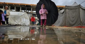 اشتداد تأثير المنخفض الجوي يفاقم معاناة النازحين في قطاع غزة