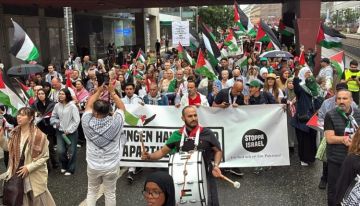 مظاهرة في ستوكهولم احتجاجا على جرائم إسرائيل على غزة