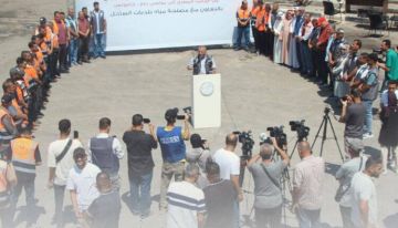 الفارس الشهم 3 تطلق مشروع إمداد خط مياه محلاة لجنوب قطاع غزة