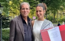 خالد يوسف يحتفل بتخرج ابنته .. وينشر صورتها بالكوفية الفلسطينية - ps