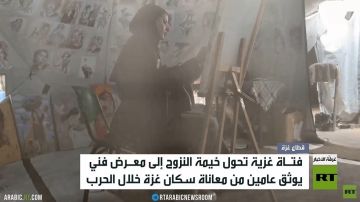 فتاة تحول خيمة النزوح إلى معرض فني فتاة تحول خيمة النزوح إلى معرض فني