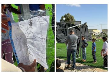 الاحتلال يخطر بهدم ملعب أم الخير في مسافر يطا