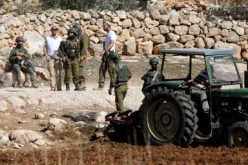 مستوطنون يجرفون أراض غرب نابلس لربط بؤرة استيطانية مستوطنون يجرفون أراض غرب نابلس لربط بؤرة استيطانية