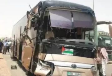 حادث سير ذاتي لإحدى حافلات حجاج الضفة حادث سير ذاتي لإحدى حافلات حجاج الضفة