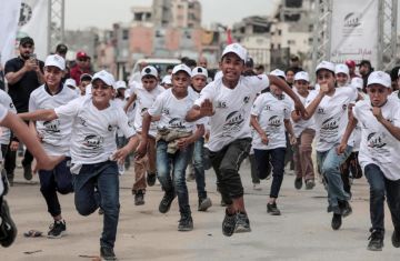 مارثون رياضي بمشاركة 110 أطفال من الأيتام في غزة