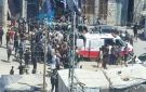 مصابون بقصف إسرائيلي قرب بنك فلسطين بحي تل الهوا - ps