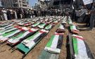 بالفيديو غزة تودع 112 شهيدا من عائلتي أبو شريعة والحساينة