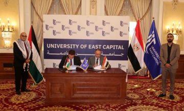 اتفاقية تعاون مع جامعة شرق العاصمة المصرية لمساواة طلبة فلسطين بالمصريين ماليا اتفاقية تعاون مع جامعة شرق العاصمة المصرية لمساواة طلبة فلسطين بالمصريين ماليا