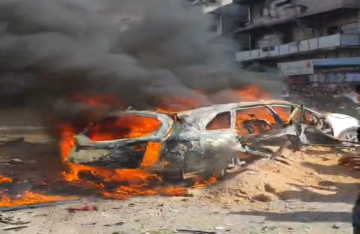 قتلى ومصابون في قصف إسرائيلي لسيارة جيب سبورتاج بحي الشيخ رضوان شمالي مدينة غزة قتلى ومصابون في قصف إسرائيلي لسيارة جيب سبورتاج بحي الشيخ رضوان شمالي مدينة غزة