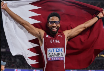 القطري سامبا يحرز برونزية سباق 400 متر حواجز في بطولة العالم القطري سامبا يحرز برونزية سباق 400 متر حواجز في بطولة العالم