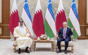 أمير قطر ورئيس أوزبكستان يستعرضان علاقات التعاون وآفاق تعزيزها أمير قطر ورئيس أوزبكستان يستعرضان علاقات التعاون وآفاق تعزيزها