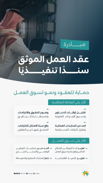 الموارد البشرية: مبادرة عقد العمل الموثق سندا تنفيذيا تعزز استقرار سوق العمل