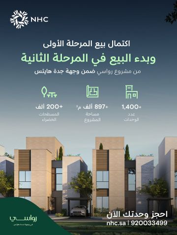 NHC تعلن اكتمال المرحلة الأولى وبدء البيع في المرحلة الثانية من مشروع رواسي