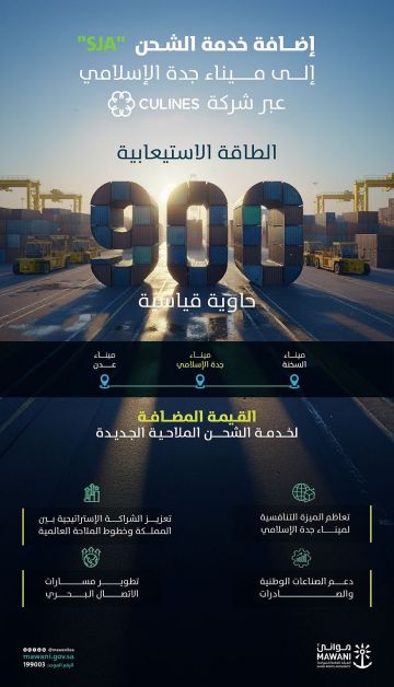 إضافة خدمة الشحن sja التابعة لشركة culines إلى ميناء جدة الإسلامي