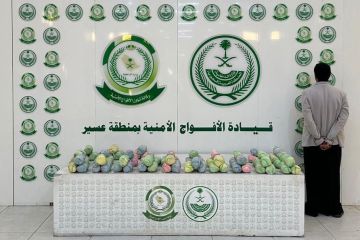 القبض على شخص لترويجه (17) كيلو جراما من نبات القات المخدر بعسير القبض على شخص لترويجه (17) كيلو جراما من نبات القات المخدر بعسير