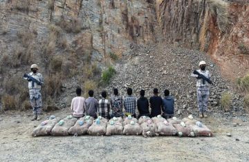 القبض على (8) إثيوبيين في جازان لتهريبهم (360) كجم قات