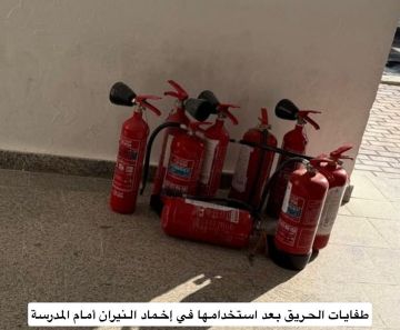 في موقف بطولي.. حارس ابتدائية تيماء يسيطر على حريق مركبة أمام المدرسة دون إصابات في موقف بطولي.. حارس ابتدائية تيماء يسيطر على حريق مركبة أمام المدرسة دون إصابات