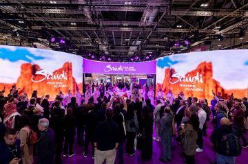 افتتاح جناح أرض السعوديةخلال مشاركتها في معرض سوق السفر العالمي WTM بلندن