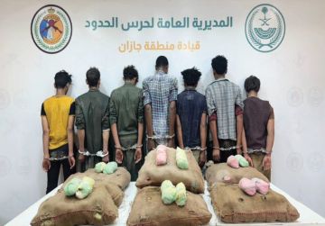 القبض على (7) يمنيين لتهريبهم (120) كجم قات في جازان