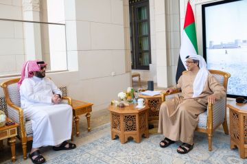 تركي آل الشيخ يلتقي الشيخ منصور بن زايد في أبوظبي
