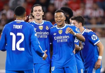 مبابي يقود ريال مدريد لعبور أولمبياكوس في دوري الأبطال