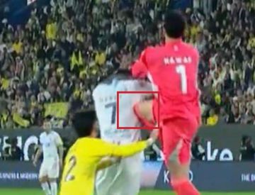 إصابة خالد ناري بكسور في القفص الصدري بسبب حارس النصر