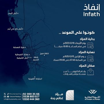 غدا انطلاق مزاد غنائم جدة لا تفوت الفرصة غدا انطلاق مزاد غنائم جدة لا تفوت الفرصة