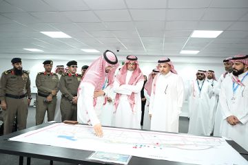 سعود بن جلوي يتفقد حلبة كورنيش جدة استعدادا لانطلاق سباق الفورمولا 1