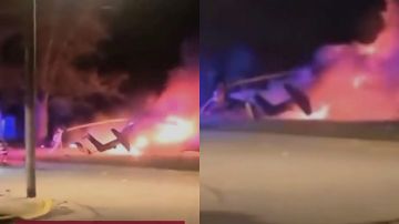 تحطم مروحية إثر اصطدامها بشجرة واشتغال النيران فيها .. فيديو تحطم مروحية إثر اصطدامها بشجرة واشتغال النيران فيها .. فيديو