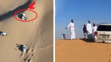 العثور على عائلة فقدت في صحراء حلبان بعد 24 ساعة من اختفائها.. فيديو