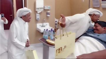 كفتة يفاجئ طارق العميري بزيارة في المستشفى.. فيديو