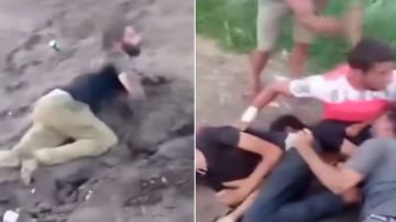 لقطات صادمة لشبان ينامون في ترعة ويدفنون رؤوسهم في الوحل .. فيديو لقطات صادمة لشبان ينامون في ترعة ويدفنون رؤوسهم في الوحل .. فيديو