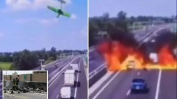 سقوط طائرة صغيرة بإيطاليا يتسبب بحريق ضخم على طريق سريع .. فيديو