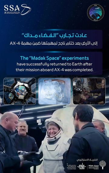 في إنجاز عربي فريد: عودة ناجحة لتجارب الفضاء مداك من محطة الفضاء الدولية إلى الأرض
