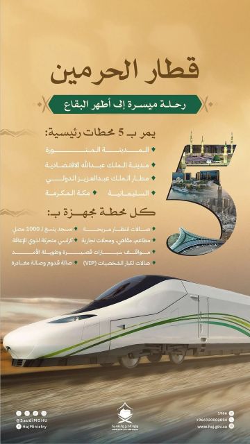 بين مكة والمدينة في دقائق.. قطار الحرمين يغير مفاهيم التنقل في أطهر أرض بين مكة والمدينة في دقائق.. قطار الحرمين يغير مفاهيم التنقل في أطهر أرض