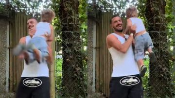 ميريح ديميرال يلاعب طفله ويقضي معه أوقاتا مليئة بالدفء والمرح .. فيديو