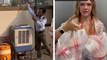 سائحة توثق مشهدا لحارس يتخلص من القمامة بطريقة صادمة .. فيديو