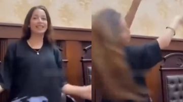 وصلة رقص على أنغام عمرو دياب داخل محكمة.. فيديو وصلة رقص على أنغام عمرو دياب داخل محكمة.. فيديو