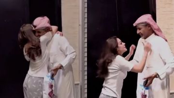 مشهد عاطفي يجمع رهف القحطاني لوالده .. فيديو