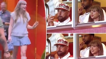 تايلور سويفت وترافيس كيلسي في أول ظهور بعد الخطوبة.. فيديو